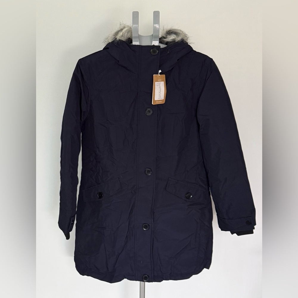 Wantdo Womenโs Winter Hooded Parka Jacket Navy Blue Size Large New with Tags